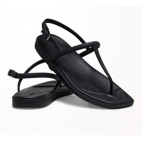 Shoes - Crocs Miami Thong Flip Flops Womens Size 10 Black Sandals Adjustable Strap NEW